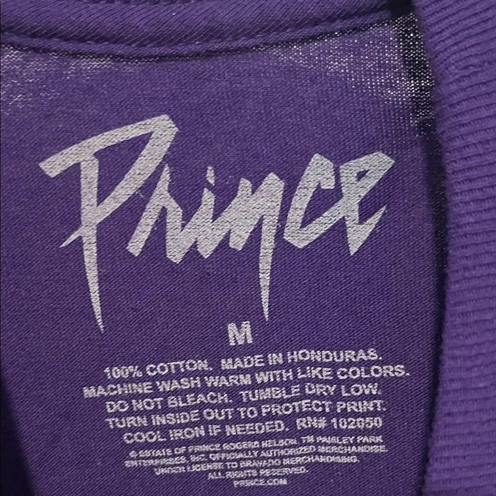 Prince Music Artist Purple White Minnesota Symbol Graphic Pullover T-Shirt - Picture 4 of 7